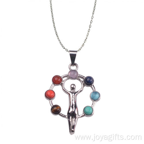 Chakra Pendant Spirit Healing Pendulum Silver Jewelry